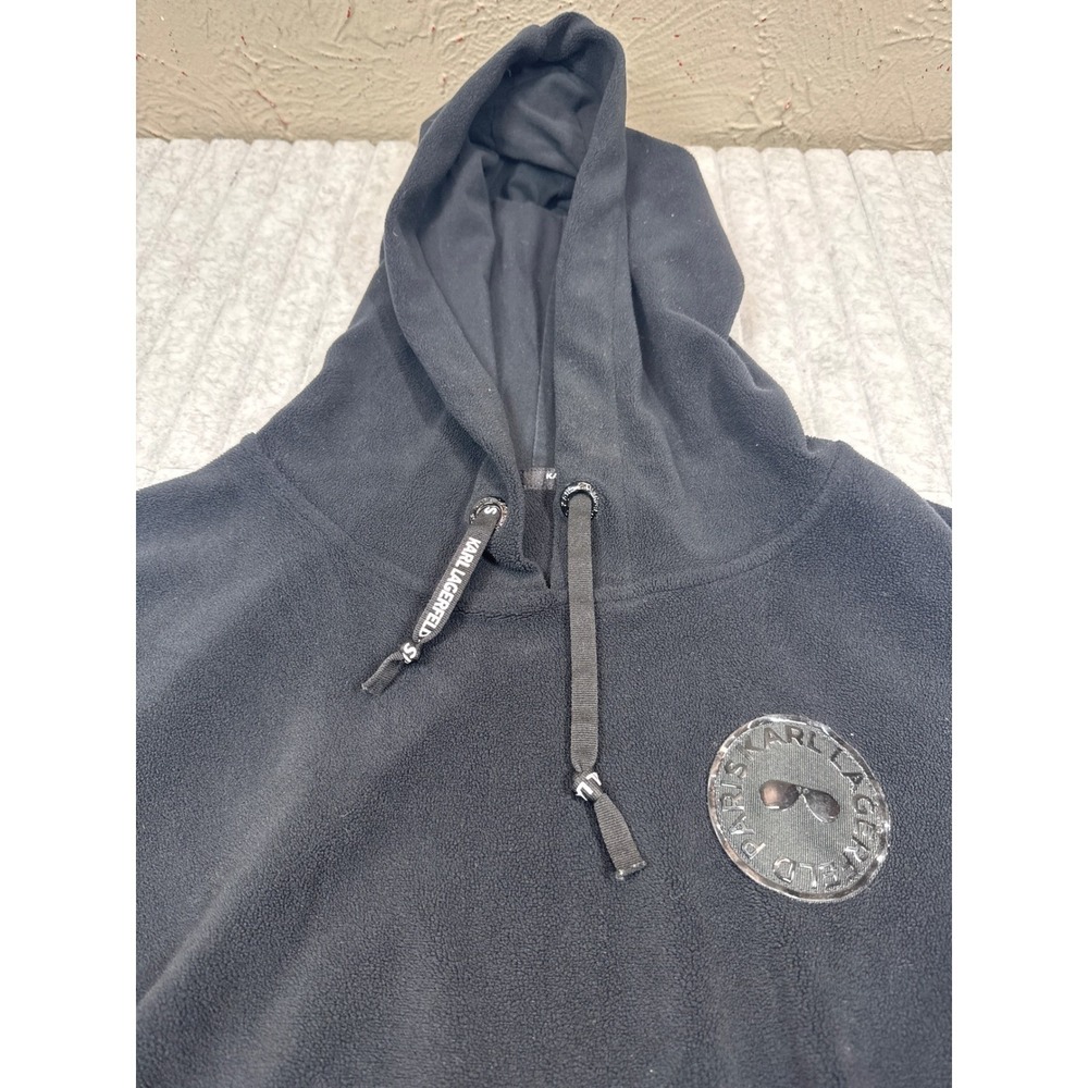 Karl Lagerfeld Paris Mens‎ Black Fleece Pullover Hoodie LKWM P0742 Size XL